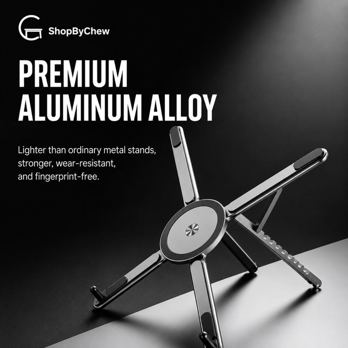 Portable 3-in-1 Magnetic Adjustable Foldable Aluminum Alloy Stand for Laptops, Tablets & Phones